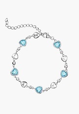 stunning tiny silver heart birthstone bracelet
